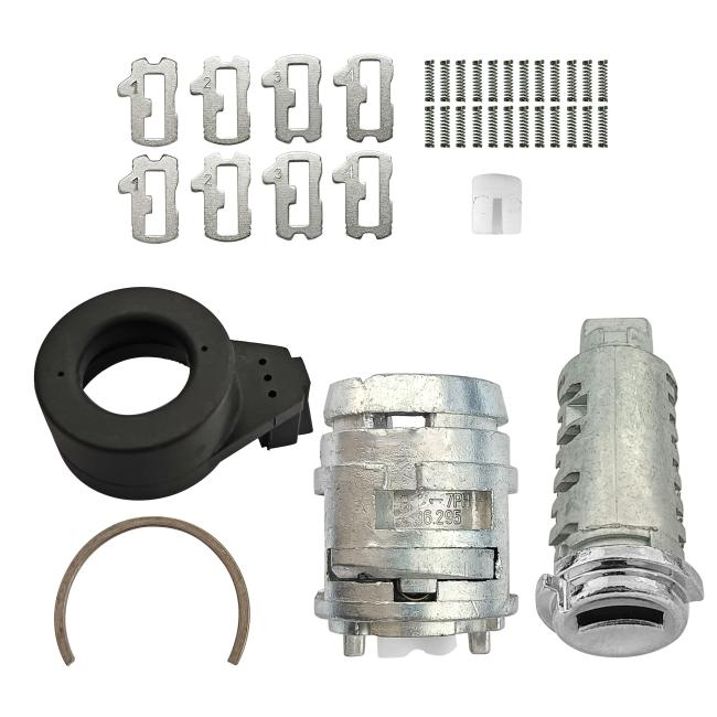 For Volkswagen Bora Ignition Lock Parts (1 lock cylinder, 1 lock housing, 1 induction coil, 8 lock wafers, 1 plastic piece, 1 circlip, several springs)
