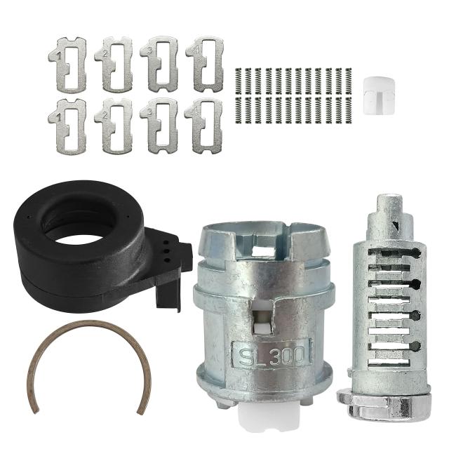 For Volkswagen Passat B5 Ignition Lock Parts (1 lock cylinder, 1 lock housing, 1 induction coil, 8 lock wafers, 1 plastic piece, 1 circlip, several springs)