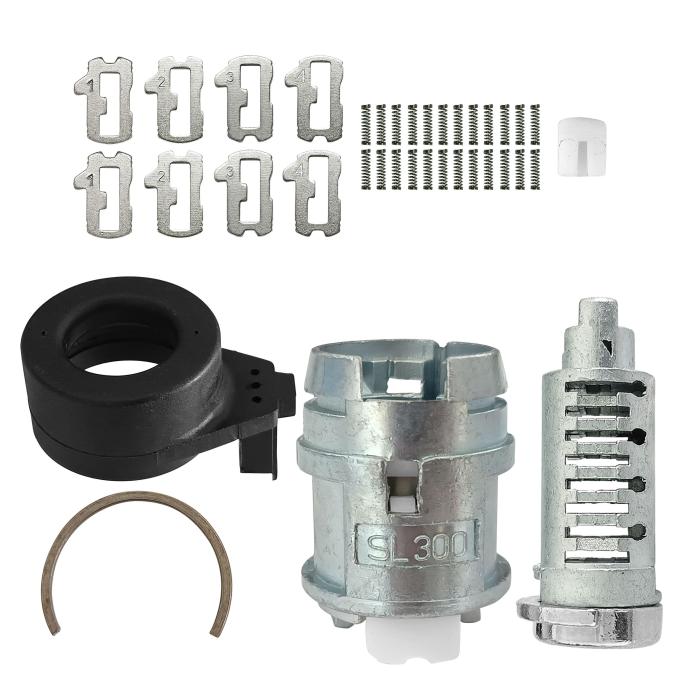 For Volkswagen Passat B5 Ignition Lock Parts (1 lock cylinder, 1 lock housing, 1 induction coil, 8 lock wafers, 1 plastic piece, 1 circlip, several springs)