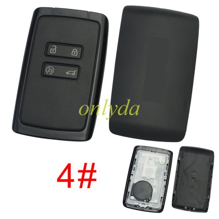 ​original Keyless For Renault  CAPTUR 2018-2023  CLIO 2018-2023 ESPACE 2018-2023 MEGANE 2018-2023 ZOE 2018-2023  Smart Card Key 4 Buttons 433MHz  HITAG AES NCF29A1M ID4A    FCC ID: KR5IK4CH-01   OEM Part Number: 285977147R  Note：the back cover is aftermarket . White Color/Black color ，​Pls choose button model