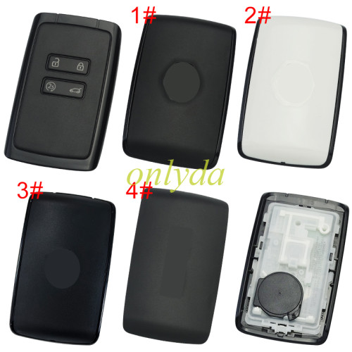 ​original Keyless For Renault  CAPTUR 2018-2023  CLIO 2018-2023 ESPACE 2018-2023 MEGANE 2018-2023 ZOE 2018-2023  Smart Card Key 4 Buttons 433MHz  HITAG AES NCF29A1M ID4A    FCC ID: KR5IK4CH-01   OEM Part Number: 285977147R  Note：the back cover is aftermarket . White Color/Black color ，​Pls choose button model