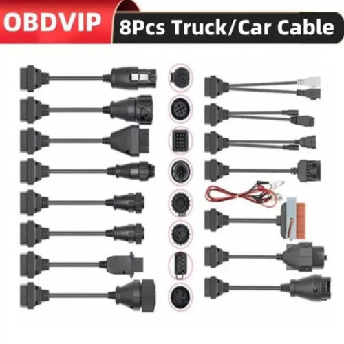 8PCS OBD Truck Cable Diagnostic OBD2 Adapter Full Set for Delphi CDP DS150E