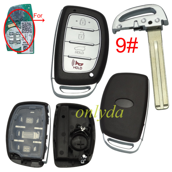 For Hyundai  remote key blank .with battery clip with badge,fit for original board , pls choose button