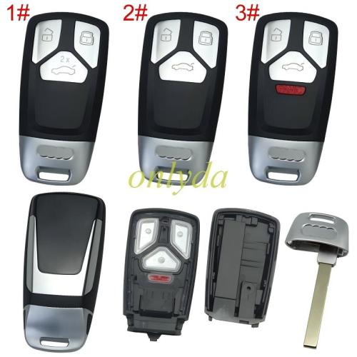 free shipping from HK,Audi 3 button remote key blank with blade