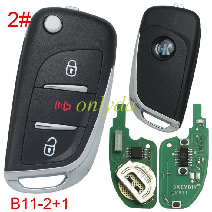 free shipping from HK,Peugeot style 3 button remote key B11 for KDX2 and KD MAX to produce any model  remote