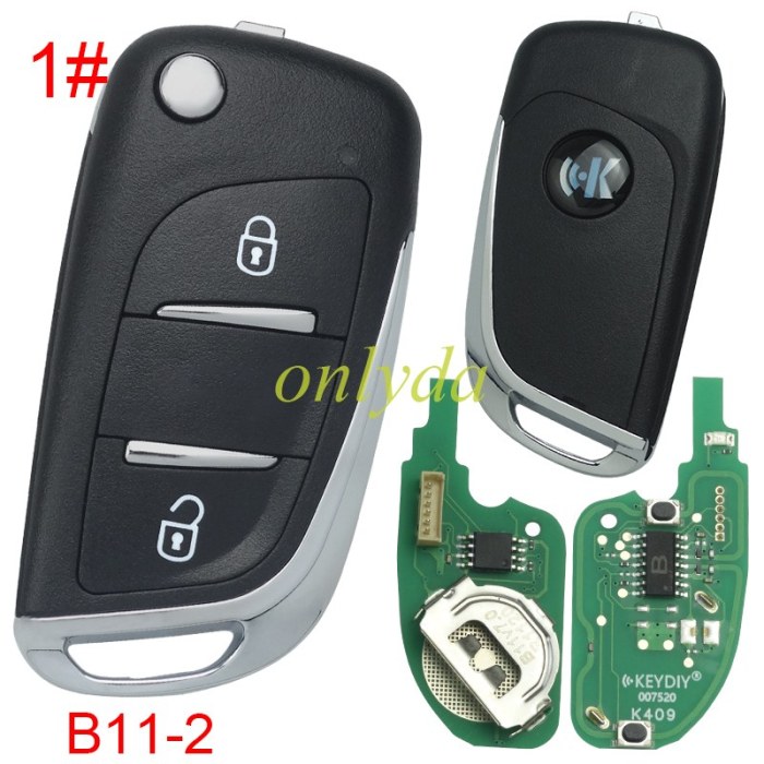 free shipping from HK,Peugeot style 3 button remote key B11 for KDX2 and KD MAX to produce any model  remote