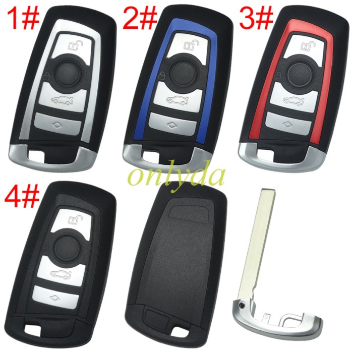 free shipping from HK ，BMW 4 button remote key blank with blade, pls choose color