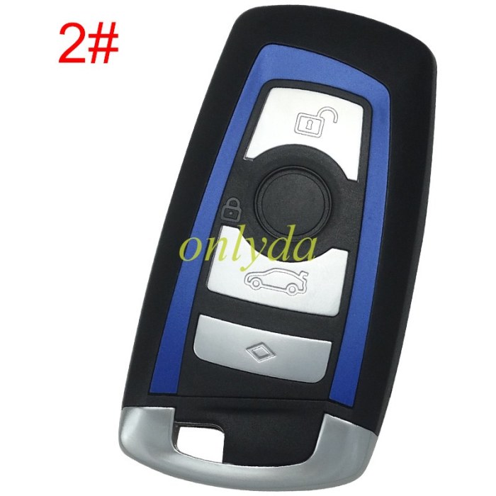 free shipping from HK ，BMW 4 button remote key blank with blade, pls choose color