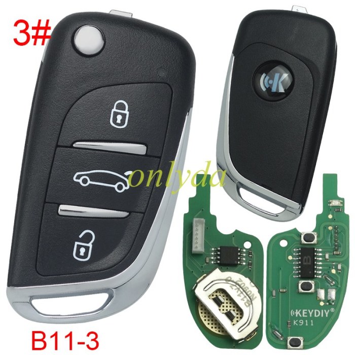 free shipping from HK,Peugeot style 3 button remote key B11 for KDX2 and KD MAX to produce any model  remote
