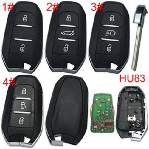 free shipping 10pcs/unit,Peugeot remote key shell without logo, blade HU83. Pls choose the button type