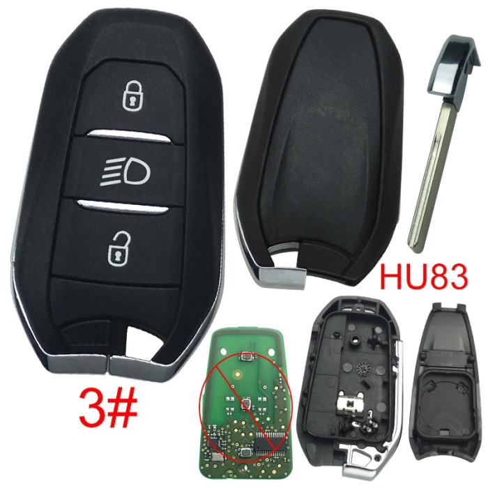 free shipping 10pcs/unit,Peugeot remote key shell without logo, blade HU83. Pls choose the button type