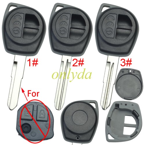 free shipping 10pcs/unit,Suzuki 2 button remote key blank without chip slot, blade HU87