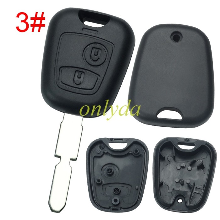 free shipping 10pcs/unit,Peugeot/Citroen remote key shell without logo, without blade