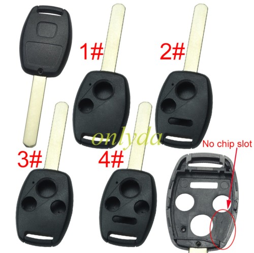 free shipping 10pcs/unit,Honda  remote key shell （no chip slot place)，pls choose button