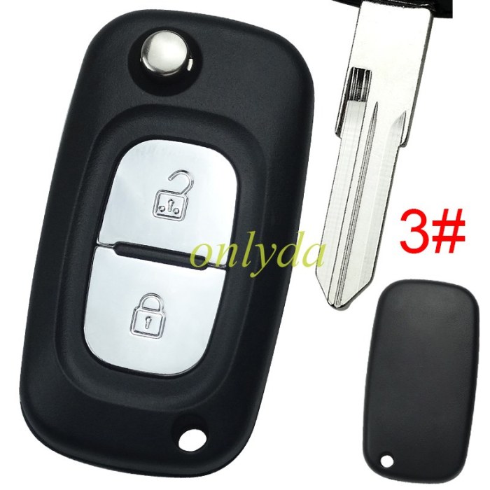 free shipping 10pcs/unit,Renault2 button remote key blank ， without logo ,1#VA2