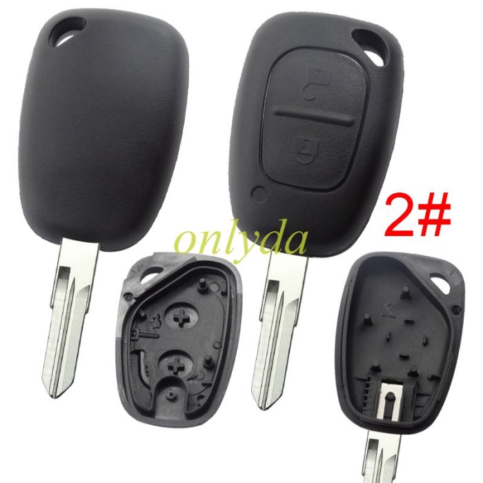 free shipping 10pcs/unit,Renault 2 button key blank with NE73 and VAC102, pls choose blade.