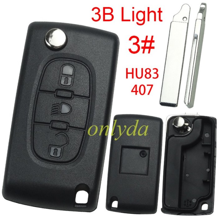 free shipping 10pcs/unit,Peugeot flip remote replacement key shell,blade HU83-without battery clamp with logo place,pls choose the button