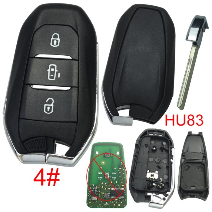 free shipping 10pcs/unit,Peugeot remote key shell without logo, blade HU83. Pls choose the button type