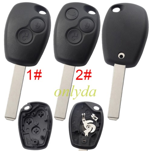 free shipping 10pcs/unit,Renault2 button  key blank with stainless steel battery clamp, without logo , pls choose button