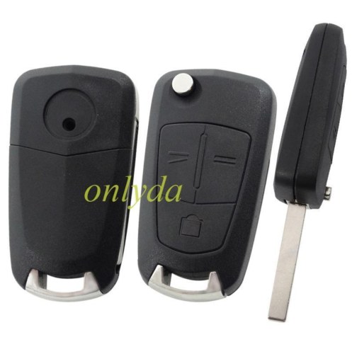 free shipping 10pcs/unit,Opel 3 button remote key shell with round logo place, blade HU100
