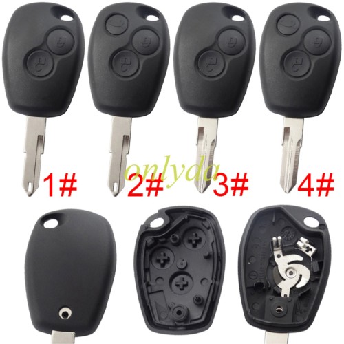 free shipping 10pcs/unit,Renault2/3 button  key blank with stainless steel battery clamp with NE73 and Vac102, without logo.pls choose button and blade