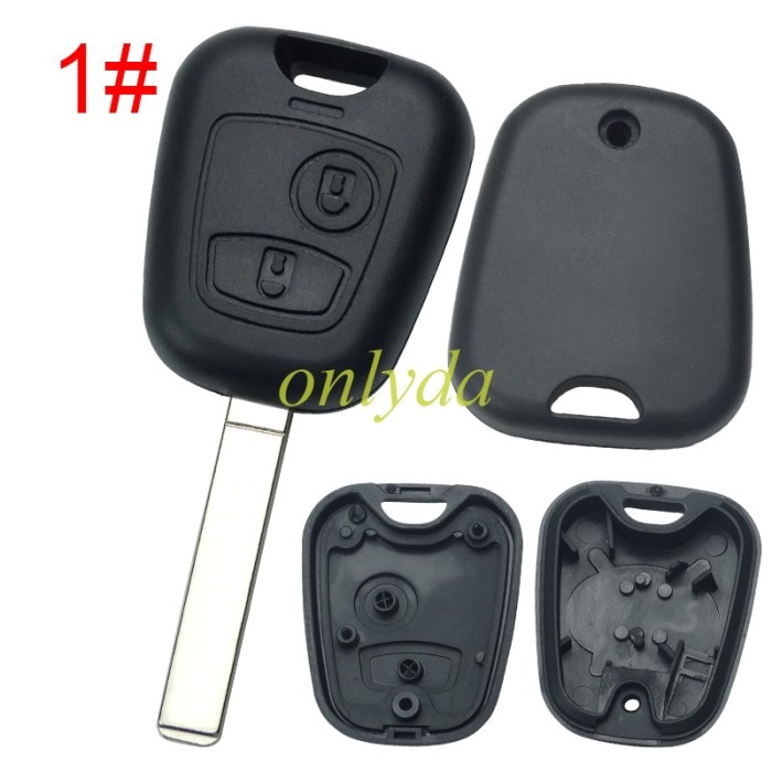 free shipping 10pcs/unit,Peugeot/Citroen remote key shell without logo, without blade