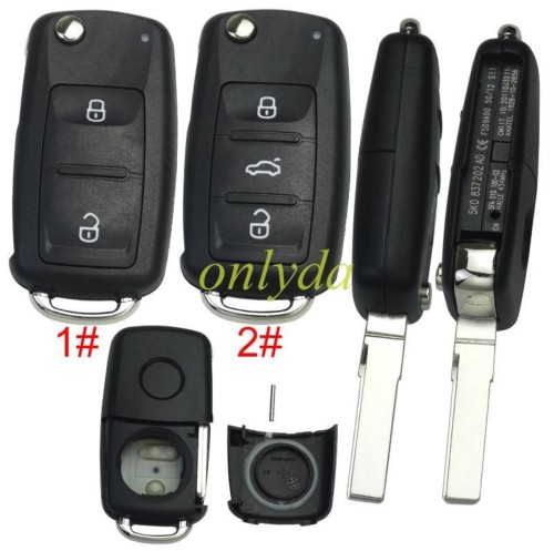 free shipping 10pcs/unit,VW 3 button key  blank new modile after 2011