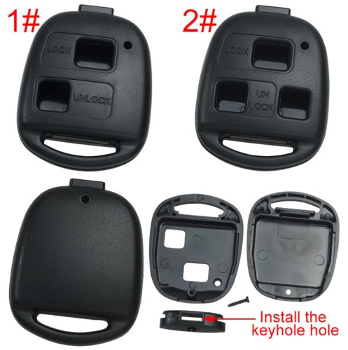 free shipping 10pcs/unit,Toyota 2 button remote key case