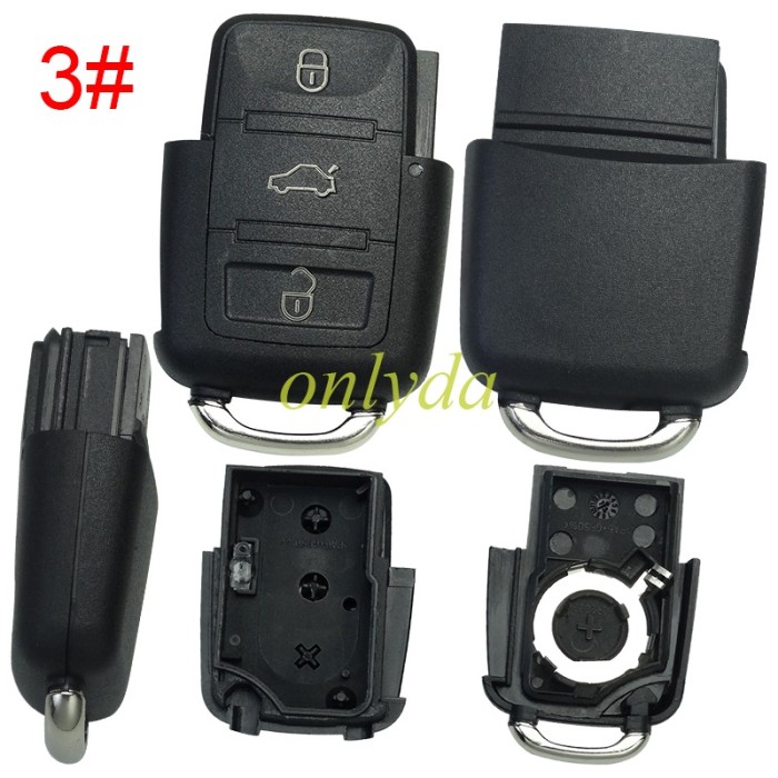 free shipping 10pcs/unitPassat remote key shell 3 button