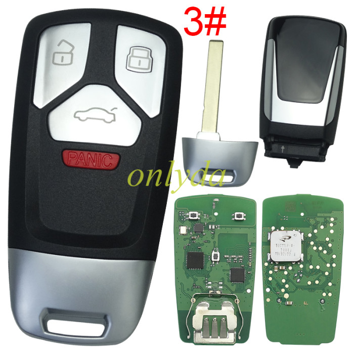 KYDZ for Audi Keyless 3/ 3 +1 button remote key with 433.92mhz with 60 ponits