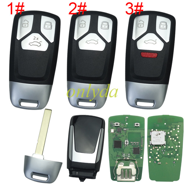 KYDZ for Audi Keyless 3/ 3 +1 button remote key with 433.92mhz with 60 ponits