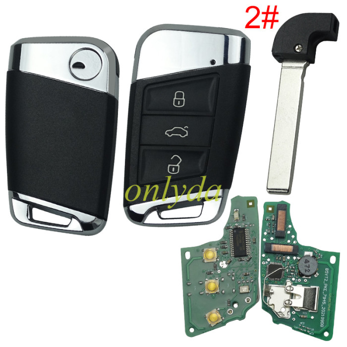 For VW MQB/B8 3 button keyless remote key with AES48 chip-434mhz  ASK model