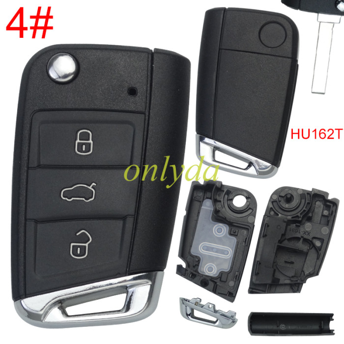 Super Stronger GTL  For VW golf 7 3/3+1 button key blank  HU162T blade with badge with metal head, pls choose button