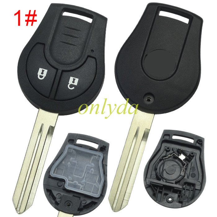 For Nissan  remote key blank with  original Nissan badge place, #3 and #4 with HOLD ， pls choose button model