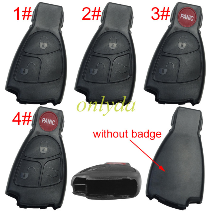 Free shipping from HK,10pcs/lot for Benz 3 button remote key blank without badge,