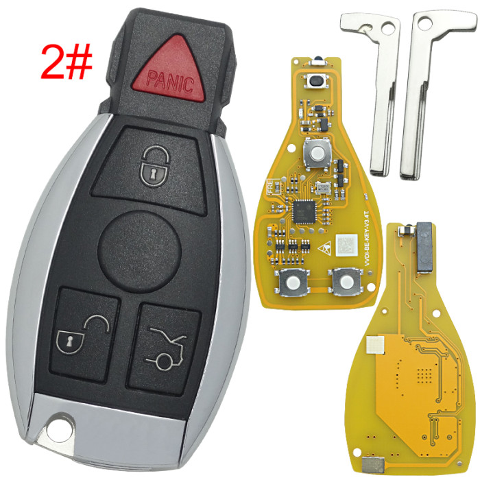 Free shipping from HK,Free shipping 5pcs/unit, Xhorse XNBZT1GL 3 button 434mhz remote Key  for Mercedes-Benz Yellow Color board without point