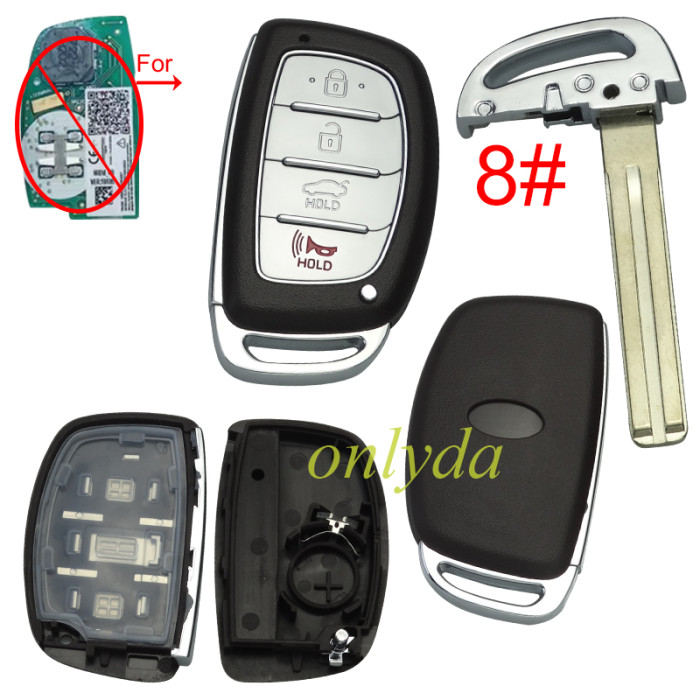 For Hyundai  remote key blank .with battery clip with badge,fit for original board , pls choose button