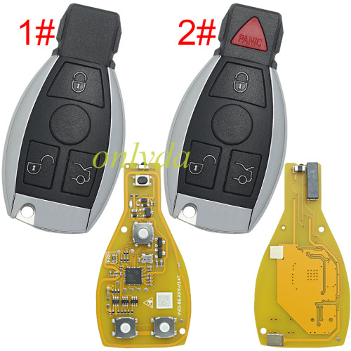Free shipping from HK,Free shipping 5pcs/unit, Xhorse XNBZT1GL 3 button 434mhz remote Key  for Mercedes-Benz Yellow Color board without point