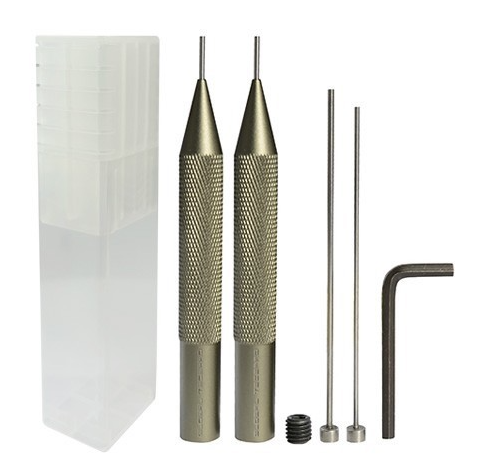 Super Stronger GTL PIN REMOVING PUNCH SET 1.40MM PIN REMOVER*1 1.80MM PIN REMOVER*1 EXTRA 1.40MM INSERT*1 EXTRA 1.80MM INSERT*1 EXTRA SCREW*1 ALLEN WRENCH*1