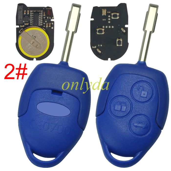 For Ford Transit blue remote key new version with 434mhz with 4D63 chip FCCID:6CIT15K601 AG AG， with rechargeable battery ， pls choose model