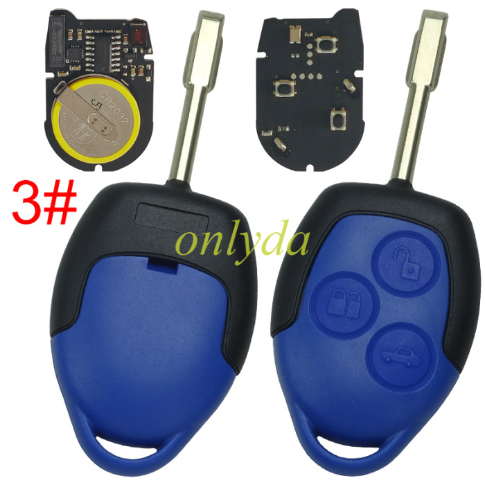 For Ford Transit blue remote key new version with 434mhz with 4D63 chip FCCID:6CIT15K601 AG AG， with rechargeable battery ， pls choose model