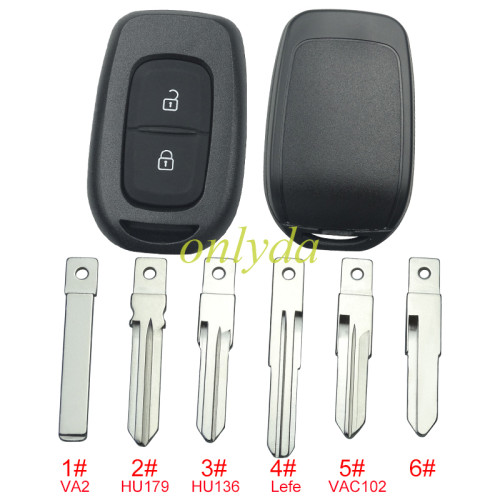 free shipping 10pcs/unit,Renault2 button remote key blank, please choose the blade