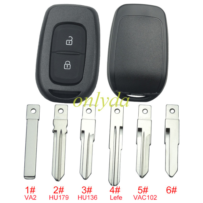 free shipping 10pcs/unit,Renault2 button remote key blank, please choose the blade