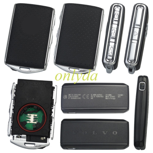 Genuine For Volvo smart card 3+1 button 433.92 Mhz chip :8A(Tiris DST AES ) CMIITID :2015DJ3461 IC:4008C-HUF8423 FCC ID YGOHUF8423 Made in Portugal 2pcs remote key+ 1pc Bluetooth card /set