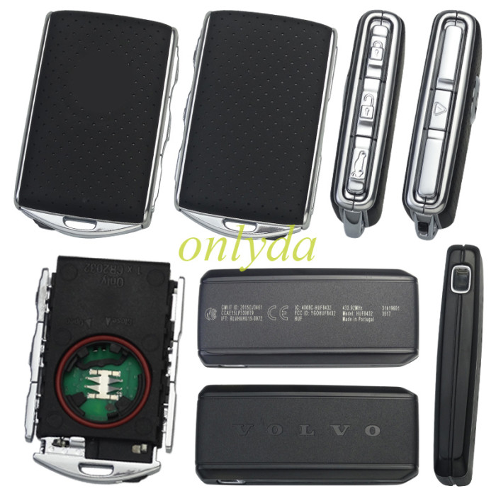 Genuine For Volvo smart card 3+1 button 433.92 Mhz chip :8A(Tiris DST AES ) CMIITID :2015DJ3461 IC:4008C-HUF8423 FCC ID YGOHUF8423 Made in Portugal 2pcs remote key+ 1pc Bluetooth card /set