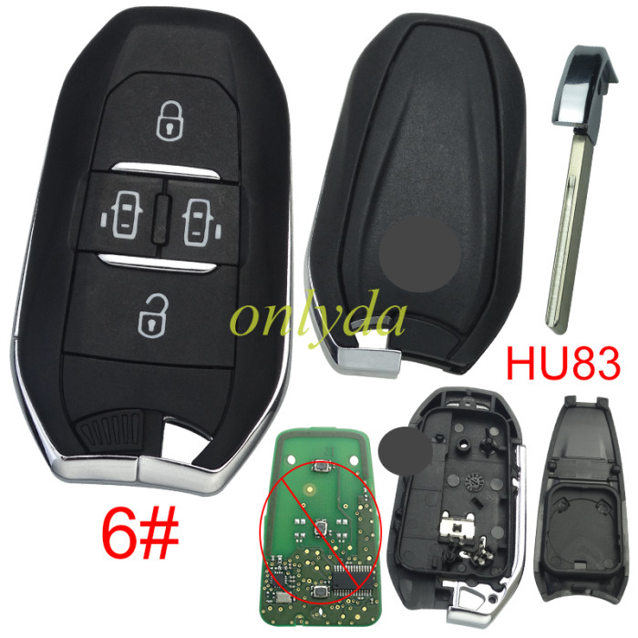 For Citroen remote key shell with badge, blade HU83. Pls choose the button type