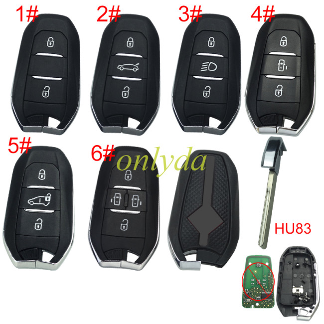 For Citroen remote key shell with with New Model Red Back Cover with DS badge, blade HU83. Pls choose the button type