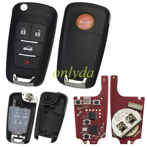 XKBU21EN Xhorse  2nd Generation Wire Remote Key for GM Flip Type 4 Buttons