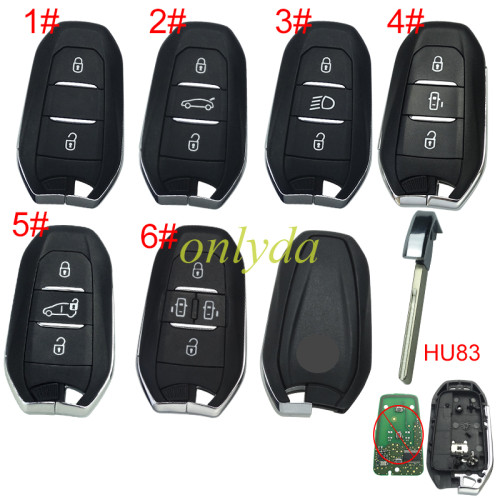 For Citroen remote key shell with badge, blade HU83. Pls choose the button type