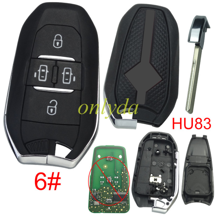For Citroen remote key shell with with New Model Red Back Cover with DS badge, blade HU83. Pls choose the button type